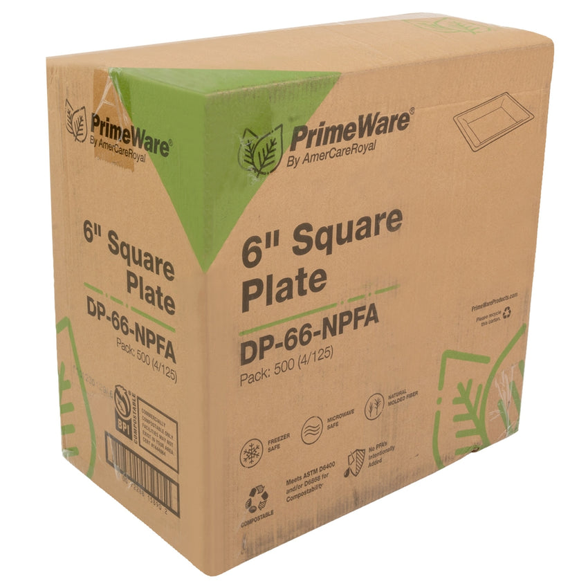 6" Molded Fiber NPFA Square Plates, case
