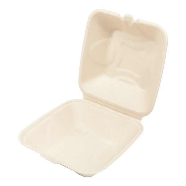 Molded Fiber NPFA Small Hinged Lid Containers 6 x 6 x 3.19, 4/125
