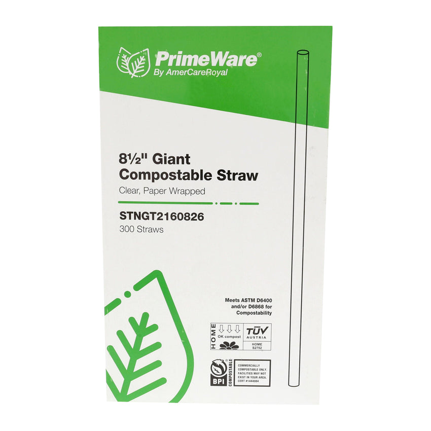 8.5", GIANT CLEAR PAPER WRAPPED COMPOSTABLE CELLULOSIC STRAW, Inner