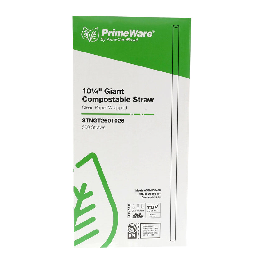 10.25", GIANT CLEAR PAPER WRAPPED COMPOSTABLE CELLULOSIC STRAW, Inner