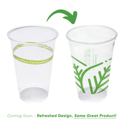 16 oz. Clear Disposable Plastic Cups with Dome Lids & Straws - 24 Ct.