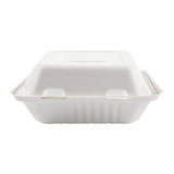 7.875 x 8 x 3.19" Medium 3 Section Molded Fiber Deep Hinged Lid Containers, Case of 200