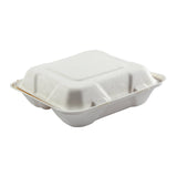 7.875 x 8 x 2.5" Medium 3 Section Molded Fiber Hinged Lid Container