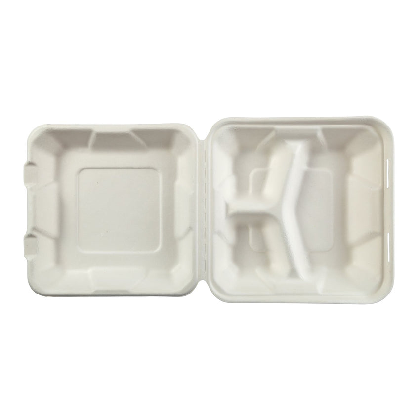 CLX240-CL, Clear 7.5 x 7.5 Hinged Square Container