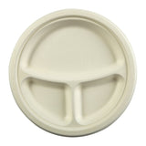 9" - 3 Section Round Heavy Molded Fiber Plate