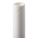 7.75" Jumbo Unwrapped White Paper Straw - Close Up