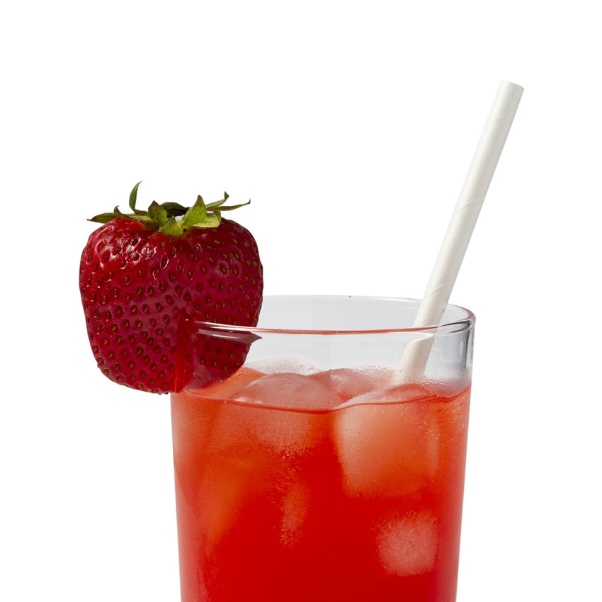 7.75" Jumbo Unwrapped White Paper Straw in Drink