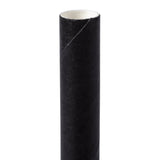 7.75" Jumbo Unwrapped Black Paper Straw - Close Up