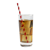 7.75" Red Stripe Unwrapped Jumbo Paper Straws, Case of 4,000