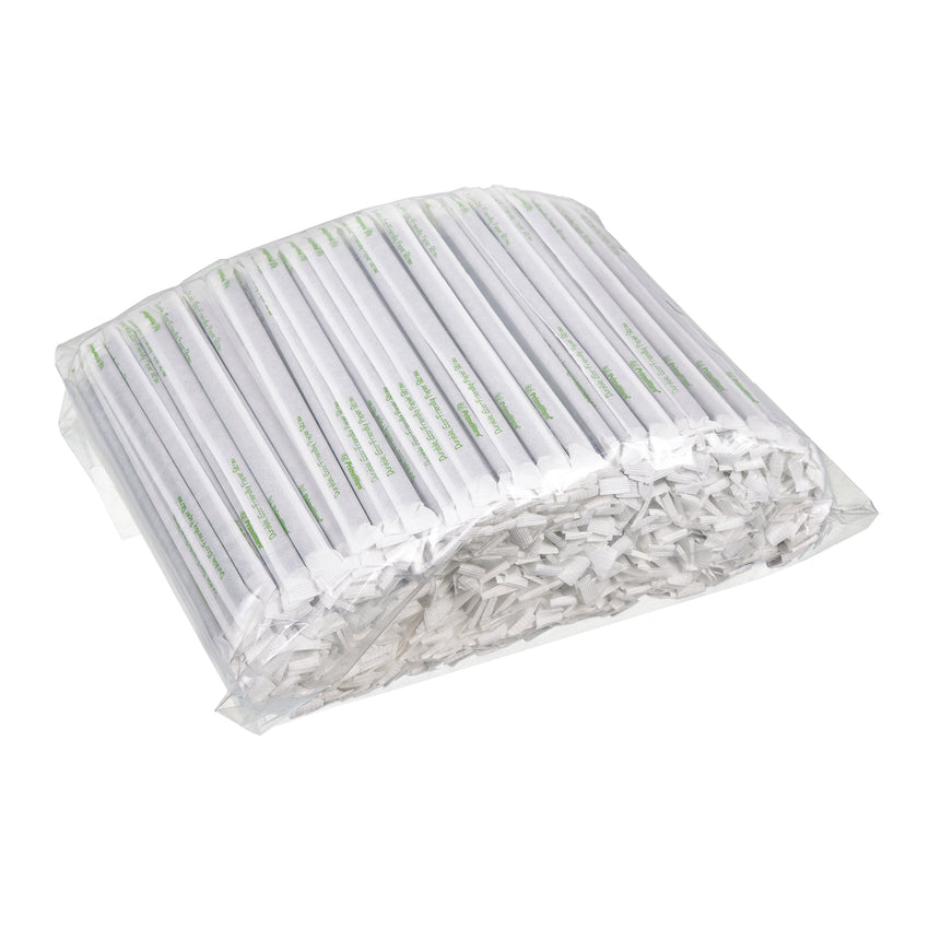Straw, 7.75, Jumbo, Paper Wrapped, Black, 24/500 – AmerCareRoyal