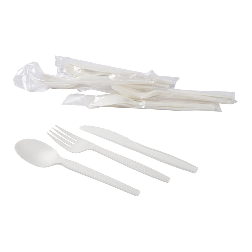 Wrapped CPLA Cutlery Kits-Fork-Knife-Spoon